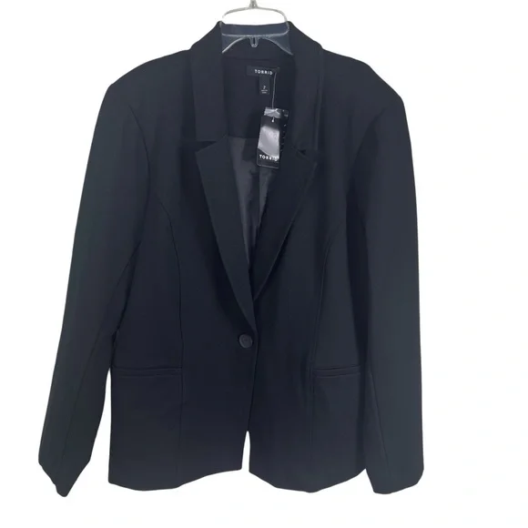Torrid Black Blazer Sleek and Versatile Suit Jacket - Picture 2 of 10